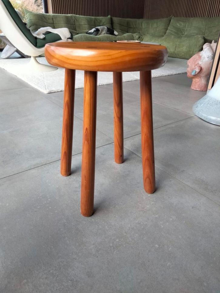 Vintage pitch pine krukje bijzettafeltje, Huis en Inrichting, Woonaccessoires | Overige, Gebruikt, Ophalen of Verzenden