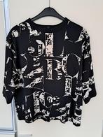 T-shirt blouse - halflange mouwen - eur 38 - zwart/beige, Manches courtes, Taille 38/40 (M), Enlèvement ou Envoi, Comme neuf