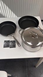 Set Demeyere 2x kookpan 1x kookpot, Ophalen, Zo goed als nieuw, Koekenpan of Braadpan