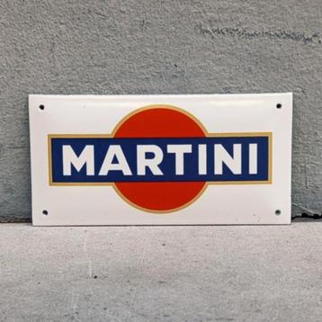 Plaque d'affichage MARTINI en émail, vintage, Italie, années, Envoi, Utilisé, Panneau publicitaire