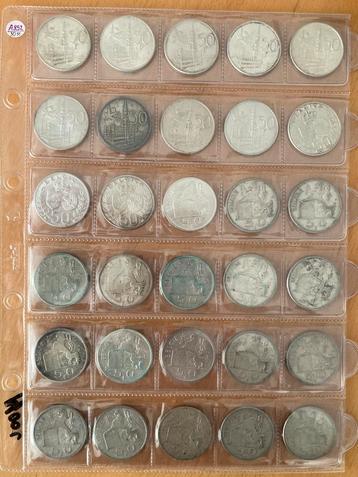 30 munten van 50fr Belgie TE KOOP ONDER  ZILVERPRIJS !! beschikbaar voor biedingen