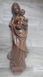 Statue ancienne en bois d'une Sainte Vierge 62 cm, Antiquités & Art, Enlèvement ou Envoi