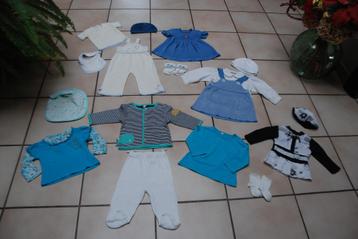 Bébé fille Lot de vêtements : T-shirts, robes, gilet, .. T68