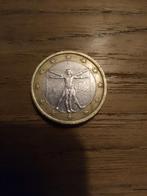 1 euromunt Leonardo 2002 face error, Ophalen of Verzenden