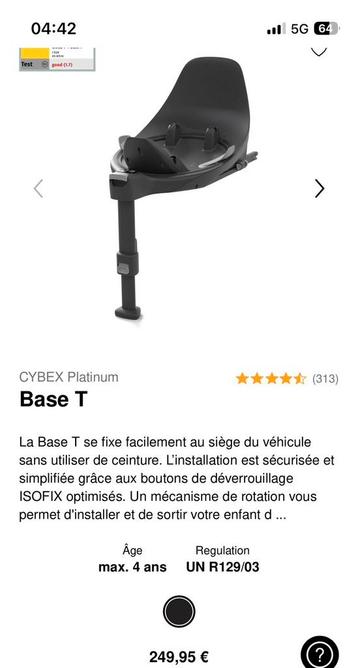 CYBEX Base T i-size beschikbaar voor biedingen