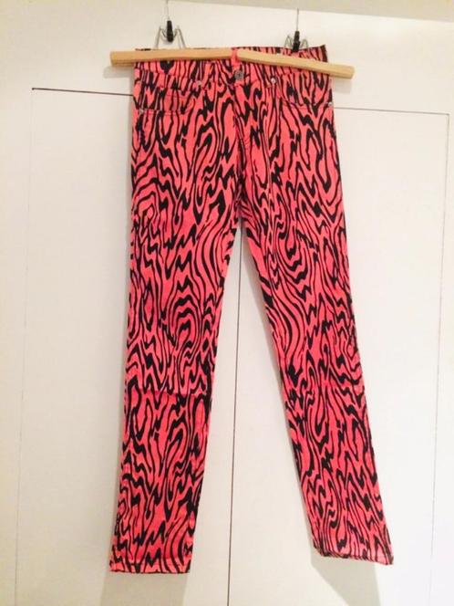 Dr denim jeansmakers barbie roze zebra broek / maat S, Kleding | Dames, Broeken en Pantalons, Zo goed als nieuw, Maat 36 (S), Roze