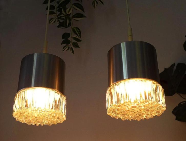 2 lampes vintage, 1960 1970, lampe Space Age STAFF, Maison & Meubles, Lampes | Suspensions, Verre, Enlèvement ou Envoi
