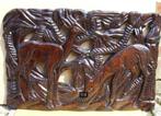 Zeer oud Houtsnijwerk safari wild life, Antiek en Kunst, Ophalen of Verzenden
