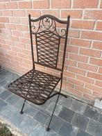 Metalen stoel binnen of buiten, Huis en Inrichting, Ophalen, Bruin, Vintage. Country, Zo goed als nieuw