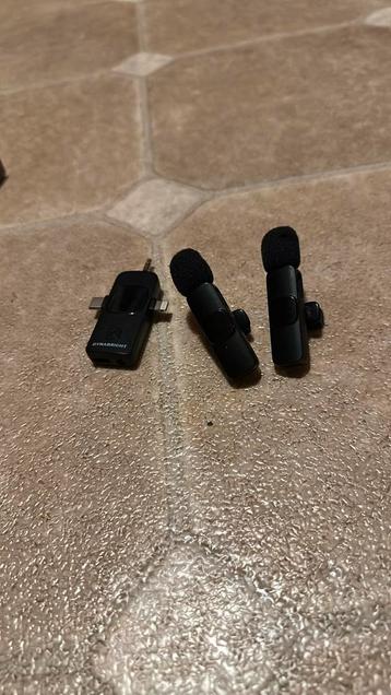 2x 3 in 1 Draadloze dasspeld microfoons met top kwaliteit!!, Envoi, Utilisé, Autres types, Sans fil