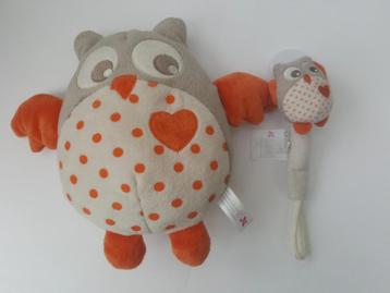 Ensemble peluche et attache tétine