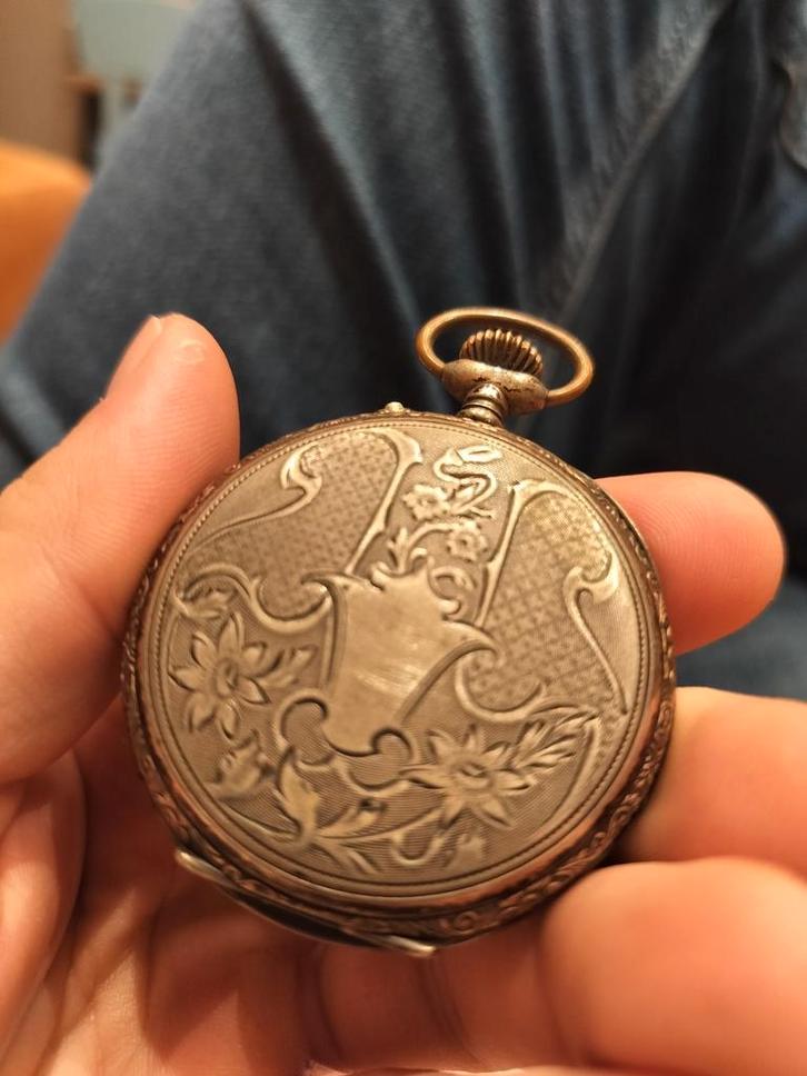 Zwitsers zilveren zakhorloge – ca. 1900 – Ancre Ligne Droite, Bijoux, Sacs & Beauté, Montres | Anciennes | Antiquités, Montre de poche