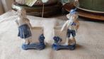 2 figurines miniatures bleu - blanc antique, Enlèvement ou Envoi