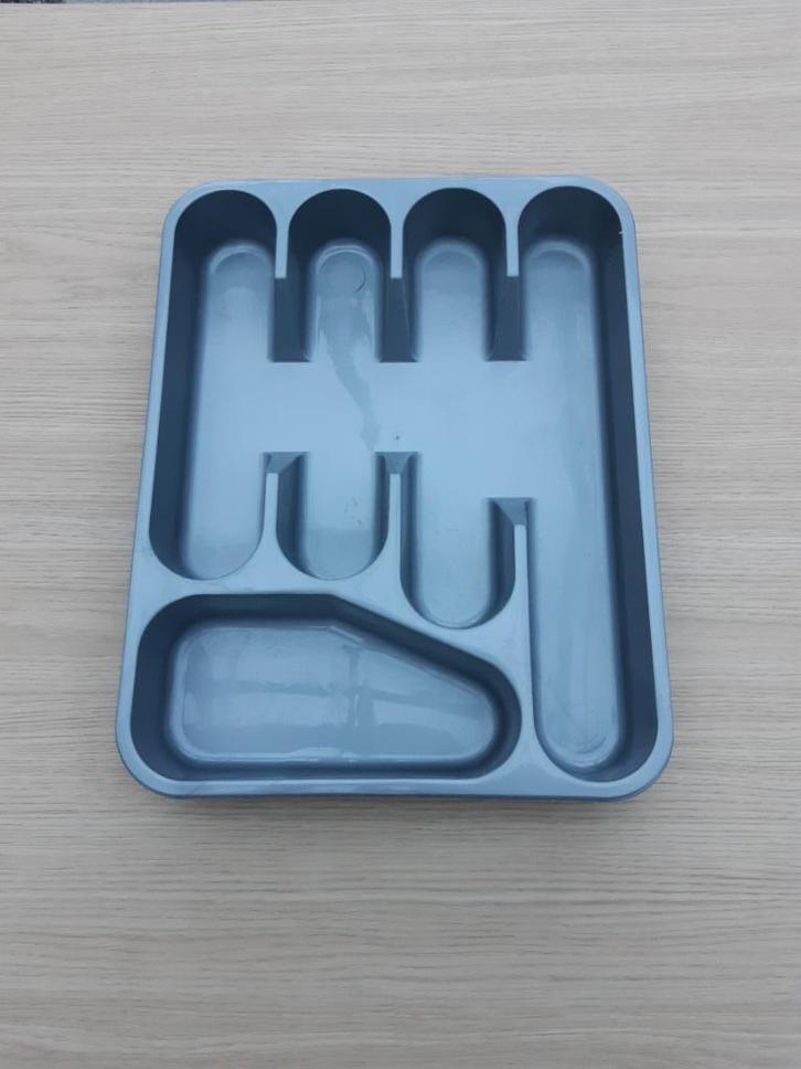 Een grijs bestekbakje voor in keukenlade, Huis en Inrichting, Keuken | Bestek, Gebruikt, Ophalen of Verzenden