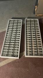 2 metalen TL lamp bakken voor 3 tl lampen, Ophalen of Verzenden, Gebruikt, Lamp