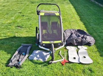 Thule chariot cab 2 fietskar, Comme neuf, Enlèvement, Pliable, Remorque pour enfant