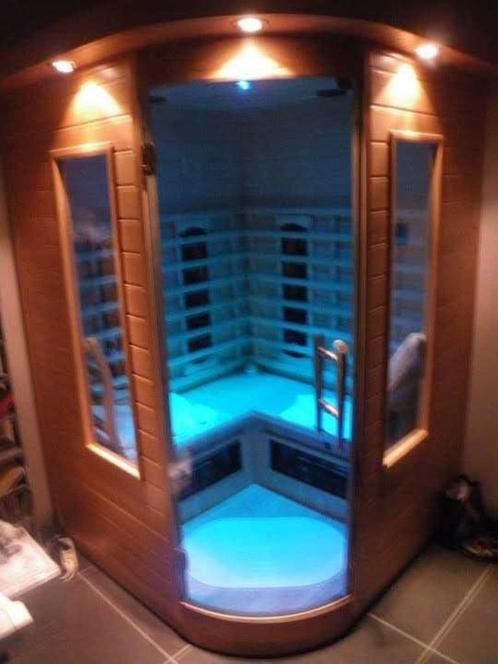 Infrarood sauna hoekmodel, Sport en Fitness, Sauna, Gebruikt, Complete sauna, Infrarood, Ophalen