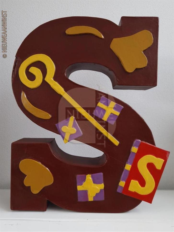 Authentieke V&D chocoladeletter ‘S’ Sinterklaas - 50cm, Diversen, Sinterklaas, Verzenden