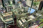 Complete set Rotan meubelen (groen), Huis en Inrichting, Ophalen, Gebruikt, Rotan, 6 tot 8 stoelen