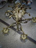 retro hanglamp - koper -glas, Antiek en Kunst, Curiosa en Brocante, Ophalen