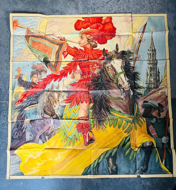 Poster van Herald blaast op een trompet - Oswald POREAU, Verzamelen, Merken en Reclamevoorwerpen, Gebruikt, Ophalen of Verzenden