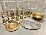 Lot ensemble d’objets en laiton et argenterie, Ophalen