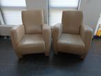 2 leren fauteuils, Maison & Meubles, Comme neuf, Enlèvement