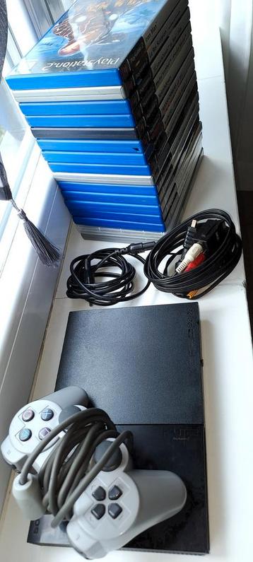 PlayStation 2 silm avec 15 jeux manette câbles à saisir ️️↙️ beschikbaar voor biedingen