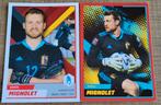 2 Panini stickers: Simon Mignolet, Verzamelen, Sportartikelen en Voetbal, Ophalen of Verzenden, Zo goed als nieuw, Poster, Plaatje of Sticker
