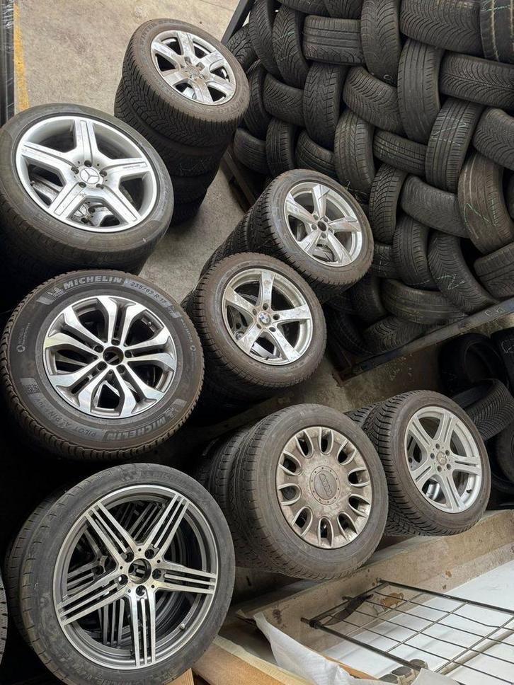 Partij Velgen 18x complete set voornamelijk 17"en groter, Auto-onderdelen, Banden en Velgen, Velg(en), Personenwagen, Gebruikt