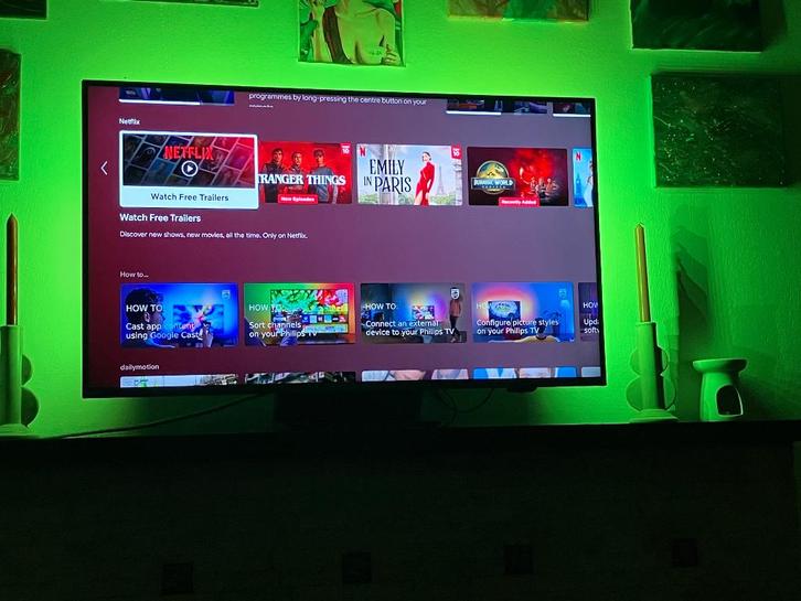 Te koop Philips (The One) 43inch, TV, Hi-fi & Vidéo, Télévisions, Comme neuf, QLED, 100 cm ou plus, Full HD (1080p), Philips, 120 Hz