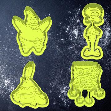 4x Spongebob Cookie cutter / Koekjessnijders beschikbaar voor biedingen