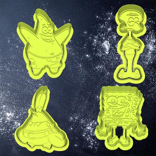 4x Spongebob Cookie cutter / Koekjessnijders, Hobby en Vrije tijd, Taarten en Cupcakes maken, Nieuw, Bakvorm, Ophalen of Verzenden