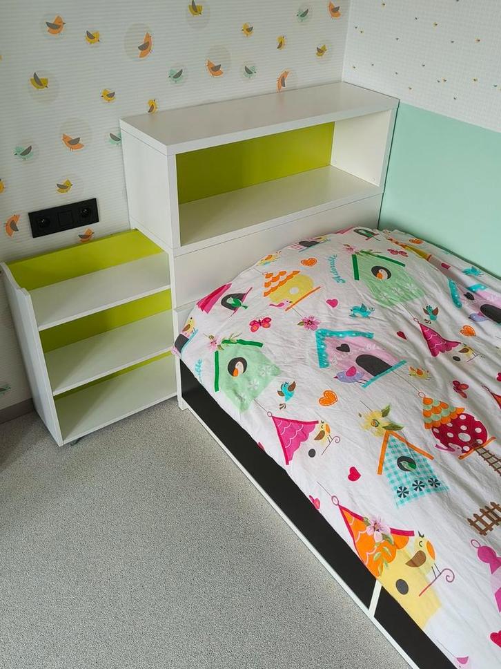 Eenpersoonsbed, Kinderen en Baby's, Kinderkamer | Bedden, Lattenbodem, Matras, Ophalen