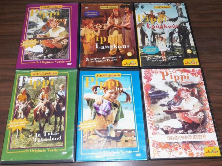 6 Pipi Langkous Dvd’s, Cd's en Dvd's, Dvd's | Kinderen en Jeugd, Gebruikt, Alle leeftijden, Ophalen of Verzenden