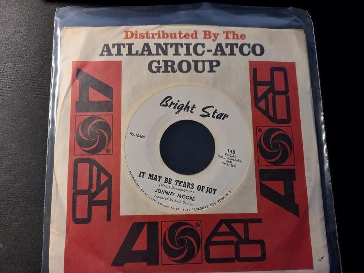 Johnny Moore - It May Be Tears Of Joy '7 Popcorn, Cd's en Dvd's, Vinyl Singles, Zo goed als nieuw, Single, R&B en Soul, 7 inch