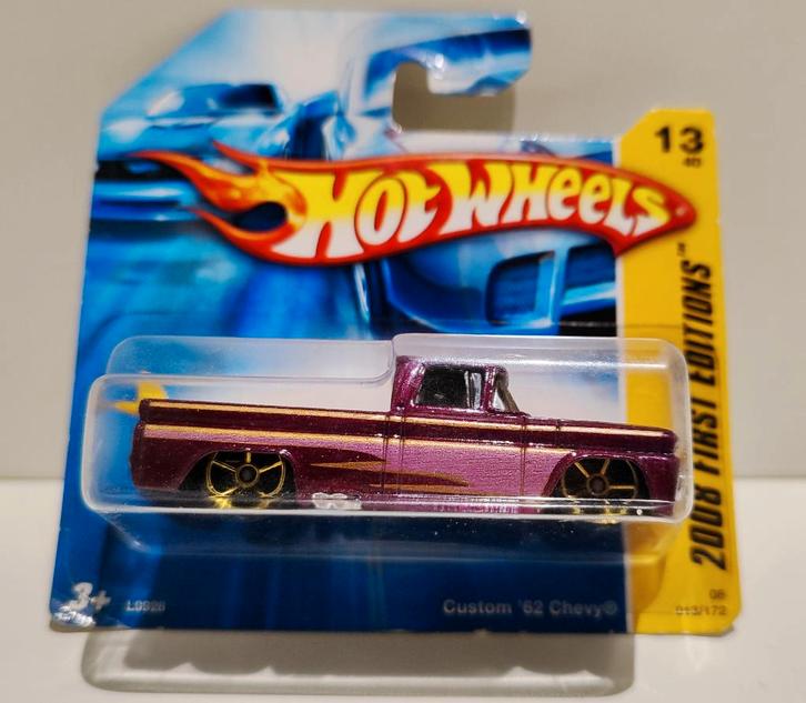 Hot Wheels Custom '62 Chevy met Surfboard (2007), Hobby & Loisirs créatifs, Voitures miniatures | Échelles Autre, Enlèvement ou Envoi