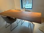 Tafel in eik met wit onderstel 220cmx99cm - nieuwprijs 1450€, Huis en Inrichting, Tafels | Eettafels, Ophalen