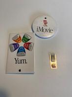 Vintage 90s Mac Apple buttons (iMac Yum+iMovie), 80s papercl, Verzenden