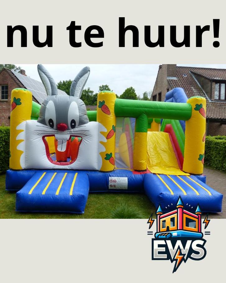 Te huur - konijn springkasteel, Hobby en Vrije tijd, Feestartikelen | Verhuur, Nieuw, Ophalen of Verzenden