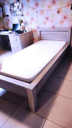 Lit une personne complet avec sommier et matelas, Gris, Enlèvement, 120 cm, 200 cm