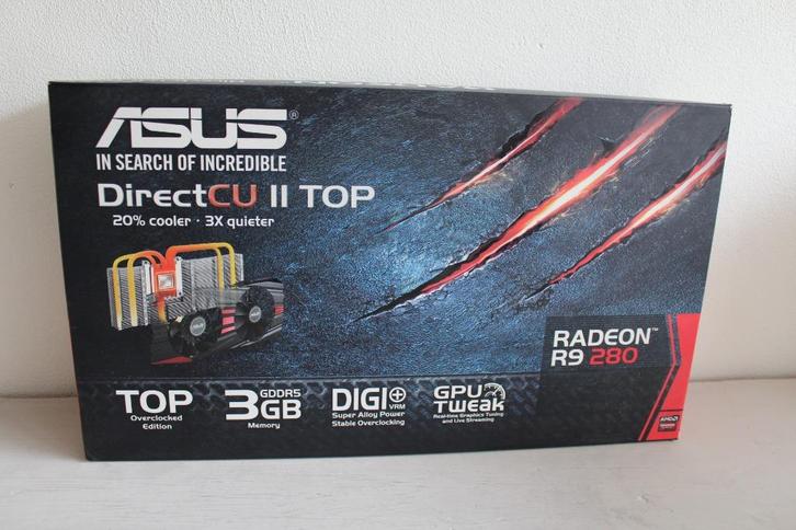 ASUS R9280-DC2T-3GDDR5 DirectCU II TOP Videokaart, Computers en Software, Videokaarten, Zo goed als nieuw, AMD, PCI-Express 3.0