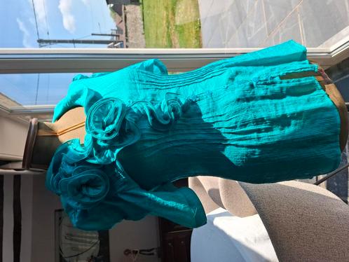 Damesblouse maat xs/s turkoois/zijde polyester katoen, Kleding | Dames, Blouses en Tunieken, Zo goed als nieuw, Maat 34 (XS) of kleiner