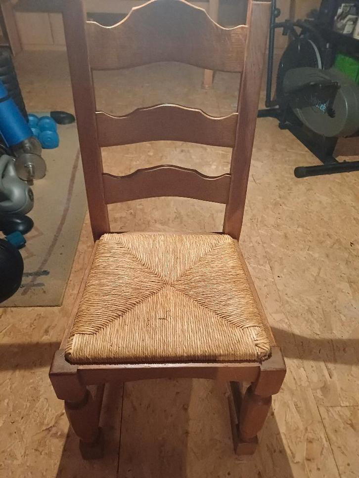 Stoel 6 stuks, Huis en Inrichting, Stoelen, Gebruikt, Vijf, Zes of meer stoelen, Hout, Bruin, Ophalen