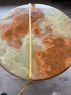 Salontafel in onyx , 80 diameter en 45 cm hoogte, Antiek en Kunst, Ophalen