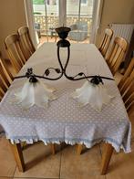 smeedijzeren kroonluchter, Huis en Inrichting, Lampen | Kroonluchters, Ophalen, Glas