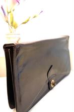 Pochette de soirée cuir marron, années 60, parfait état, Comme neuf, Brun, Sac de soirée