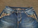 Jeans blauw met mooie parels, Gedragen, Blauw, Ophalen