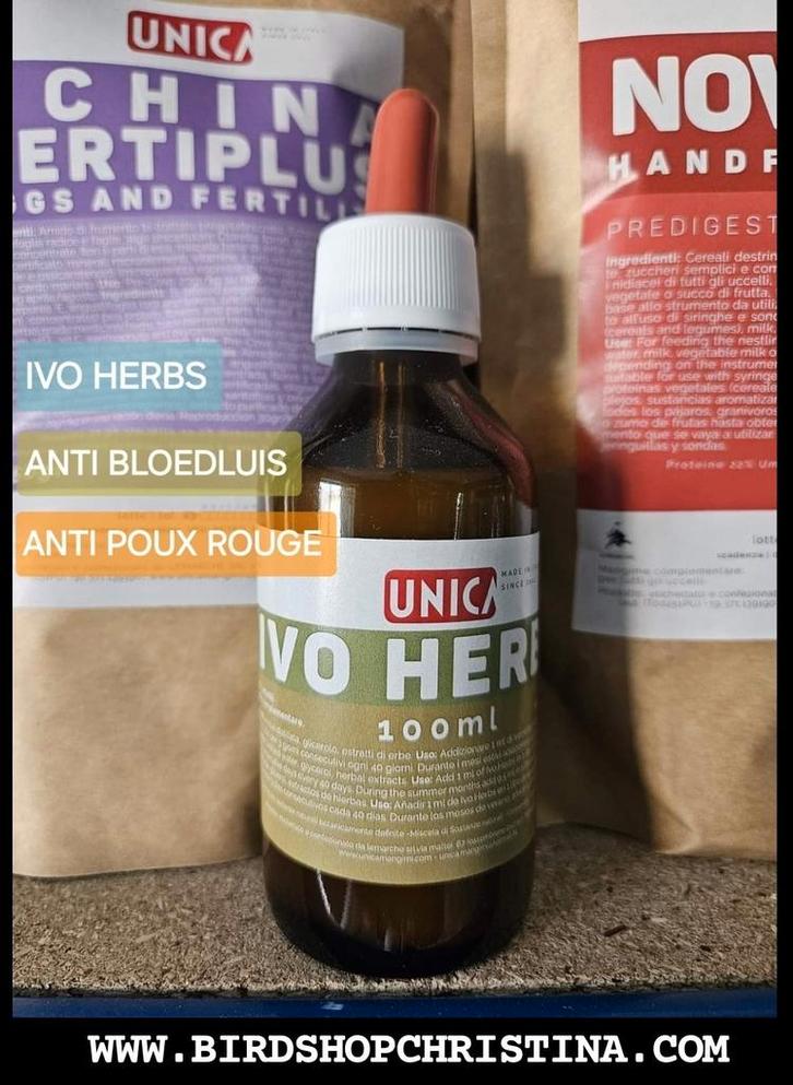 Ivo Herbs 100ml - Anti Bloedluis - Unica, Dieren en Toebehoren, Vogels | Toebehoren, Nieuw, Ophalen