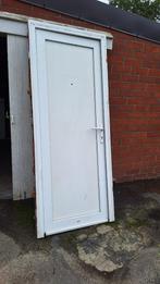 Buitendeur wit PVC, Ophalen, Kunststof, Gebruikt, 80 tot 100 cm
